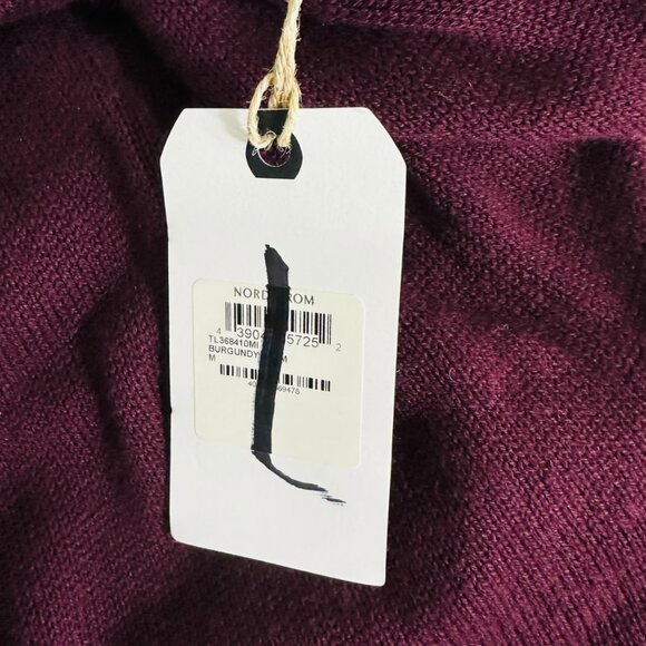 Leith Women's Size M Open Front Shawl Collar Long Burgundy Cardigan Sweater NEW - Picture 6 of 7